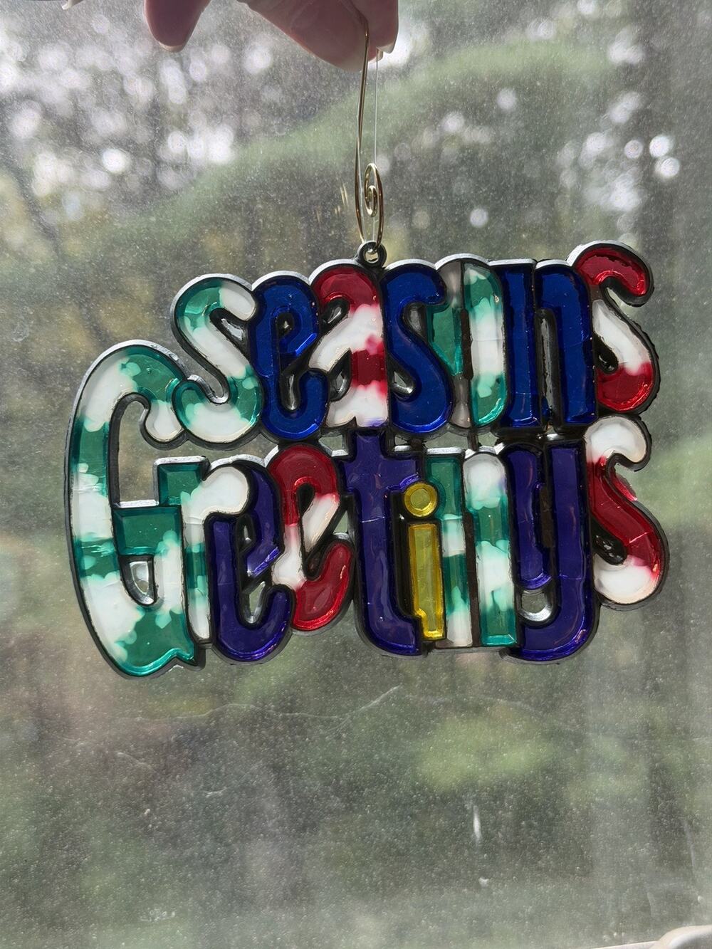Vintage Makit & Bakit Make It Bake It Seasons Greetings Sun Catcher 4010/67